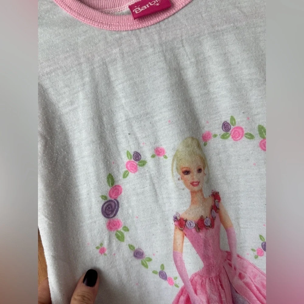 1998 Vintage Barbie nightgown dress toddler girl pajamas roses mattel ruffle